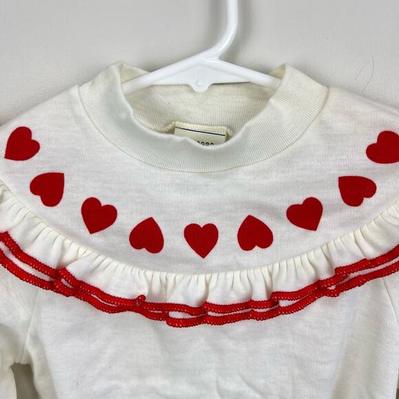 Vintage Little Topsys Ruffle Heart Sweatshirt 6 - Picture 2 of 7
